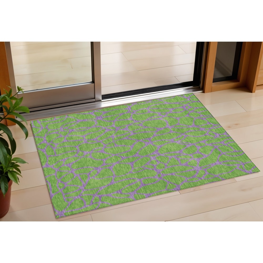 HomeRoots Geometric Transitional Rectangle Outdoor Rug