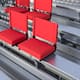 2 Pack 500 lb. Rated Lightweight Stadium Chair-Handle-Padded Seat - Red