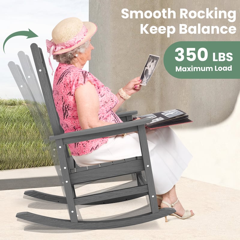 HDPE Outdoor Patio Rocking Plastic Adirondack Chair