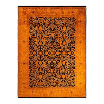 Overdyed, One-of-a-Kind Hand-Knotted Area Rug - Black - 9' 2" x 12' 3"