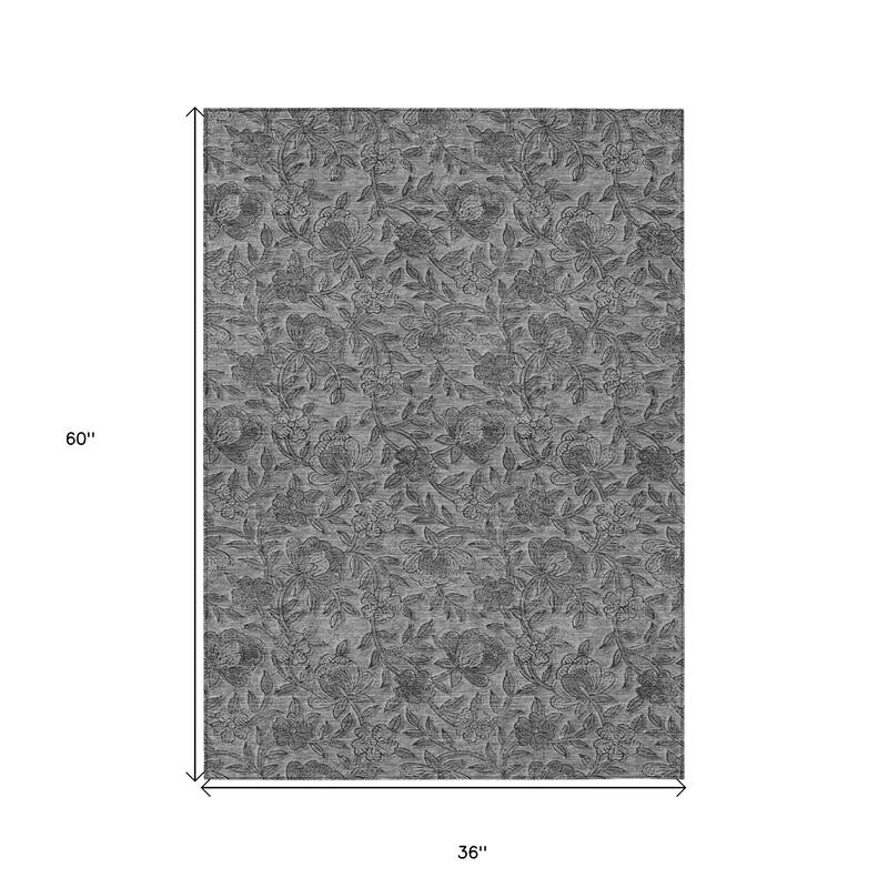 HomeRoots Floral Transitional Rectangle Outdoor Rug
