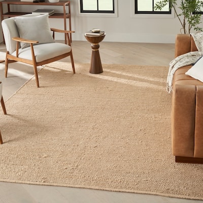 Nourison Natural Jute Indoor only Solid Area Rug