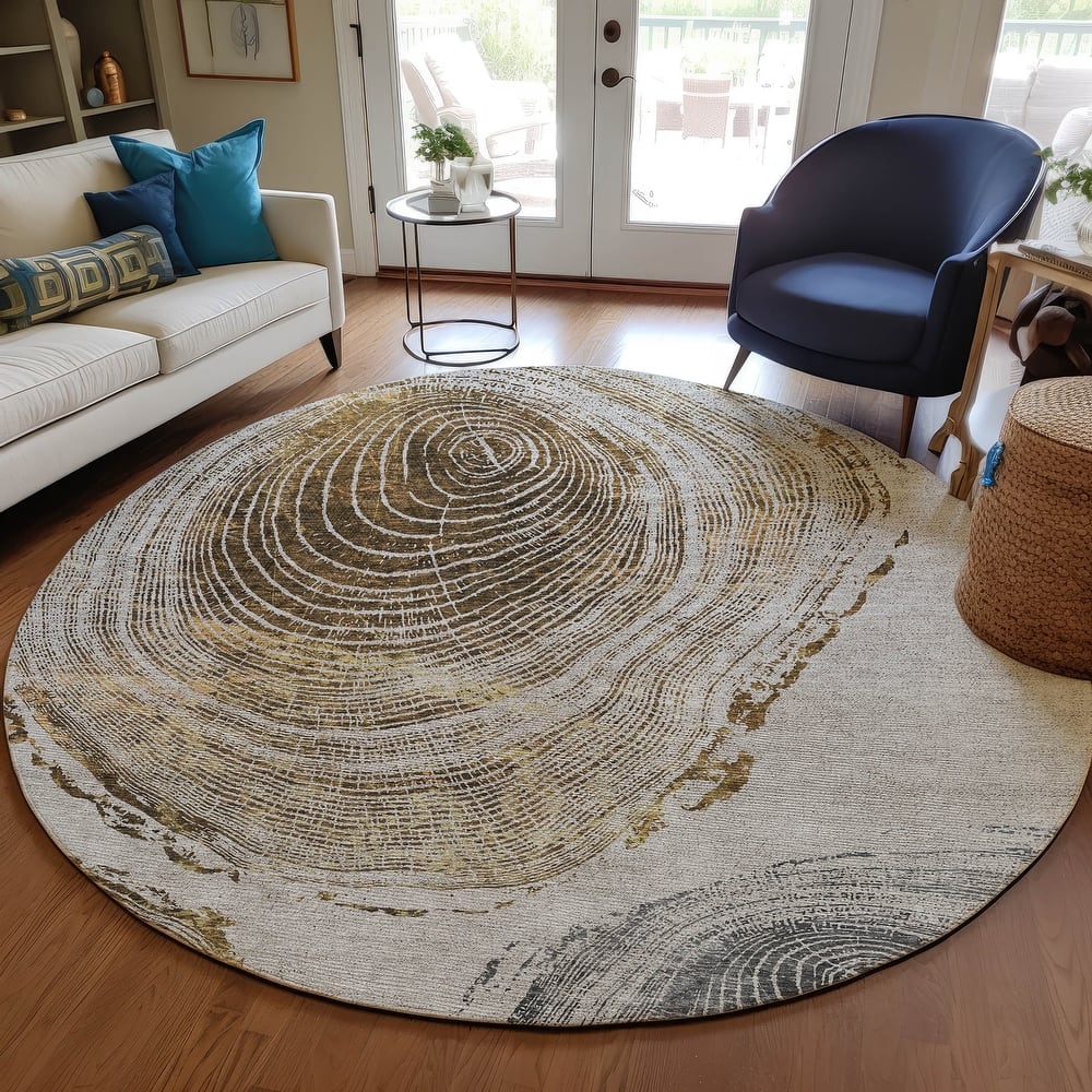 Machine Washable Indoor/ Outdoor Chantille Modern Tree Rug