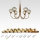 preview thumbnail 8 of 14, Celesn Modern Gold 6-Light Wheel Chandelier Glass Shade for Dining Living Room - D32" x H23"