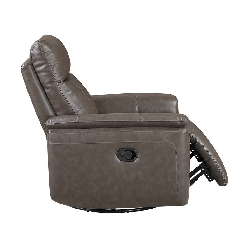 Koa 35" Leather Swivel Glider Reclining Chair - Gentle Gliding Motion