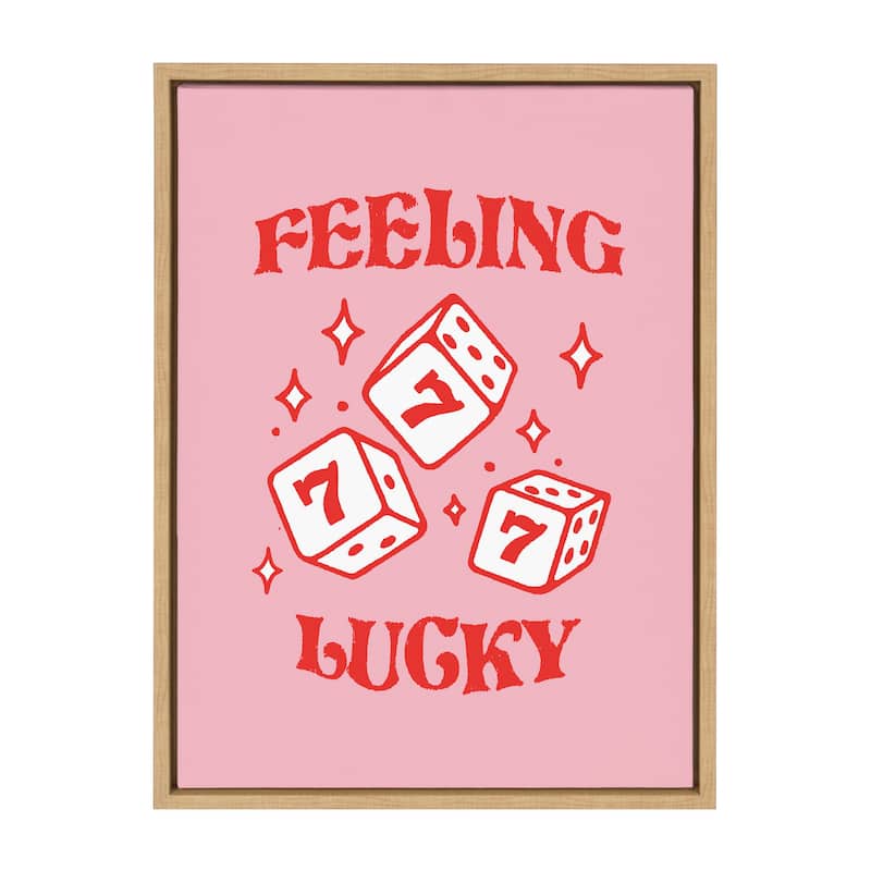 Kate and Laurel Sylvie Feeling Lucky Framed Canvas by Alli Standefer
