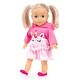 preview thumbnail 3 of 3, Bayer: Charlene Little Lover Doll - 13" Pink Unicorn Top - w/Kiss & Laugh Sounds, Blonde, Hair Accessories, Open/Closes Eyes