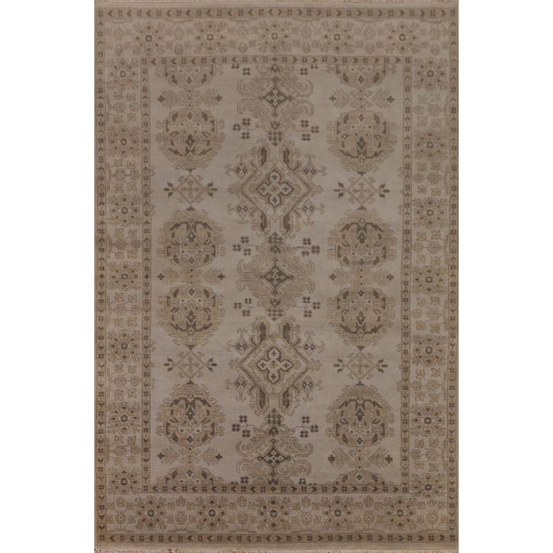 Earth Tone Oushak Oriental Area Rug Handmade Living Room Wool Carpet - 6'0"x 9'0"