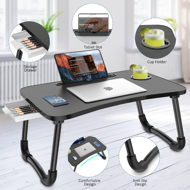 Foldable Laptop Bed Table Multi - 23.6"D x 15.8"W x 10.8"H