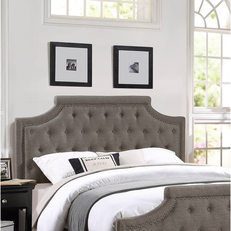 Modern Style Brown Polyfiber American Traditional 1pcs California King Size Bed Only Button Tufted Headboard Footboard