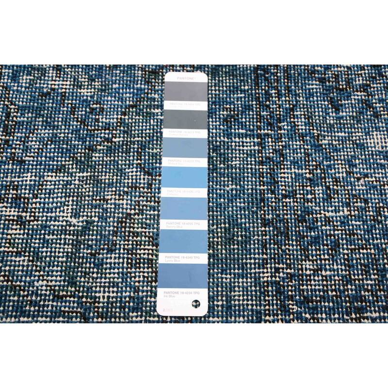 ECARPETGALLERY Hand-knotted Color Transition Dark Blue Wool Rug - 6'7 x 9'3