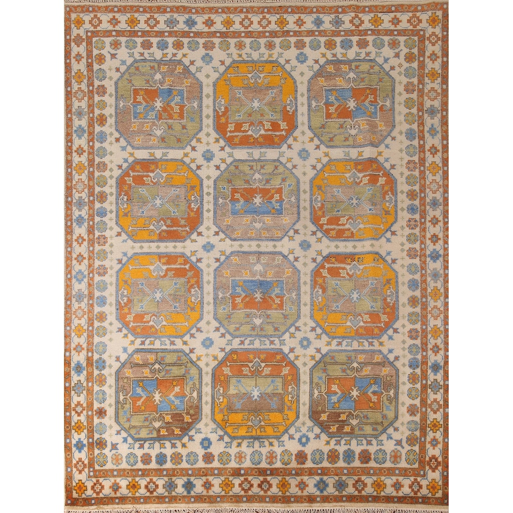 Geometric Khotan Oriental Area Rug Wool Carpet - 8'1" x 10'2"