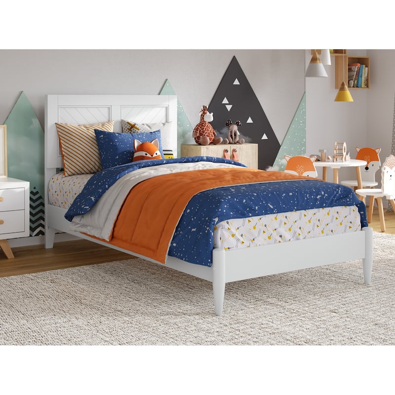 Berkshire Solid Wood Low Profile Platform Bed - White - Twin