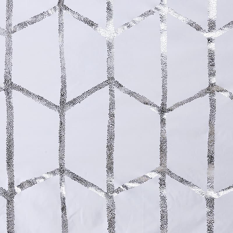 Intelligent Design Khloe Geometric Metallic Printed Shower Curtain