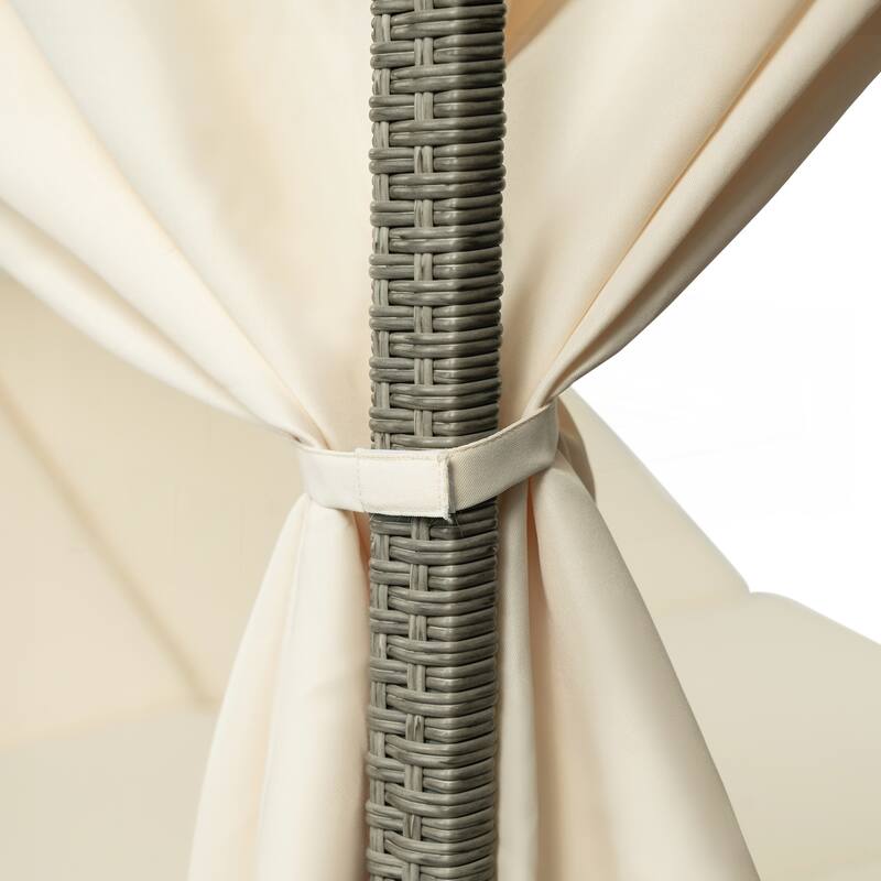 Adjustable Sun Bed With Curtain