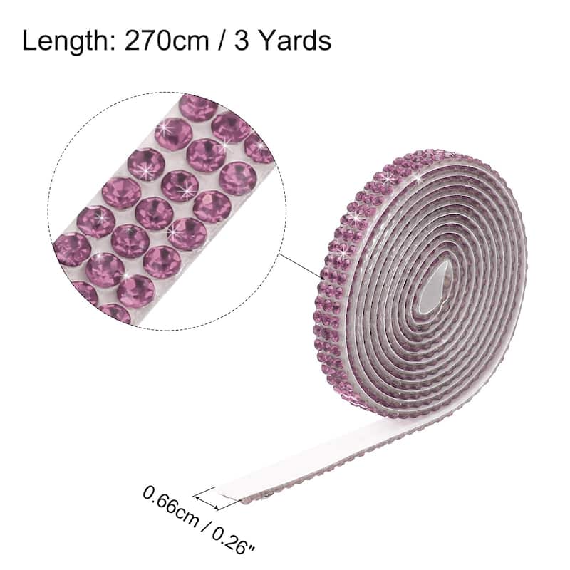 3Roll 3 Yards 8mm Diamond Ribbon White - Light Purple - 6.6mm