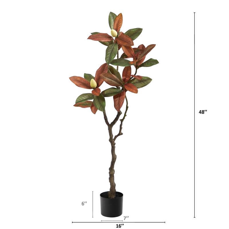 Magnolia Artificial Fall Harvest Potted Tree - 4’