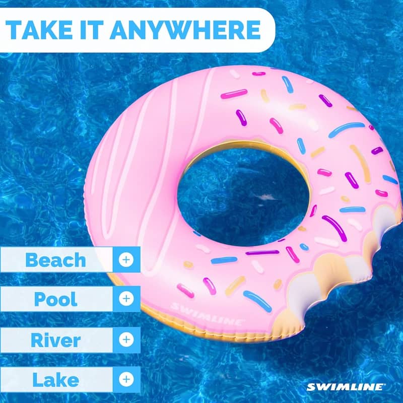 Donut Inflatable Swimming Pool Ring - 42" - Pink