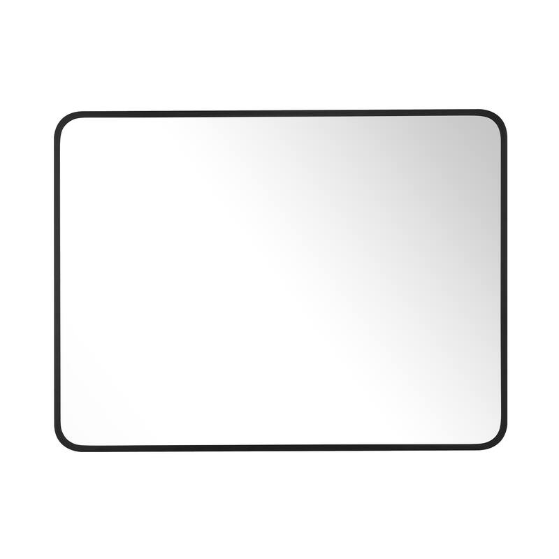 Ledel Modern Rounded Rectangular Metal Framed Bathroom Vanity Mirror