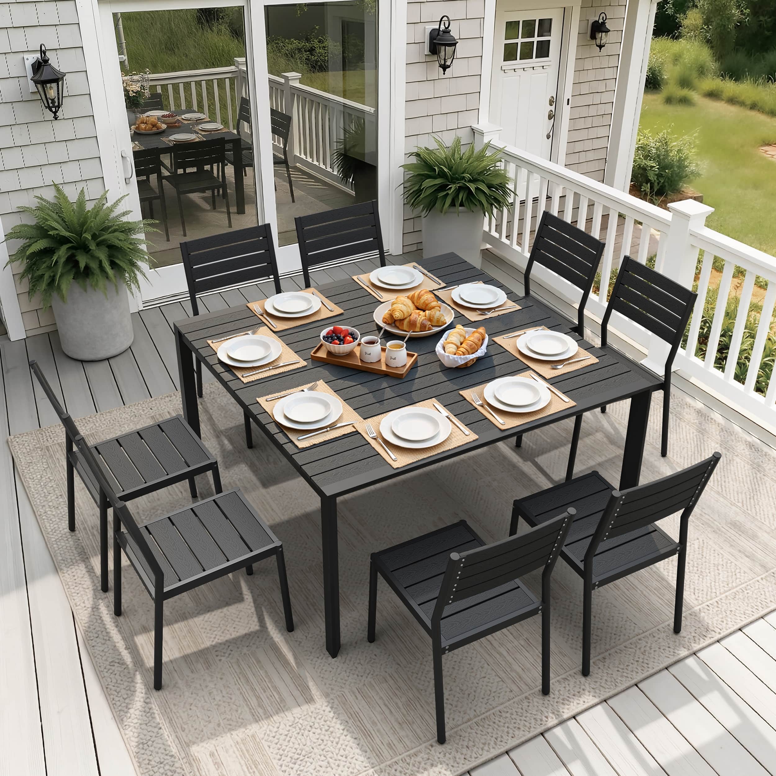 Option Black with Armless Chairs