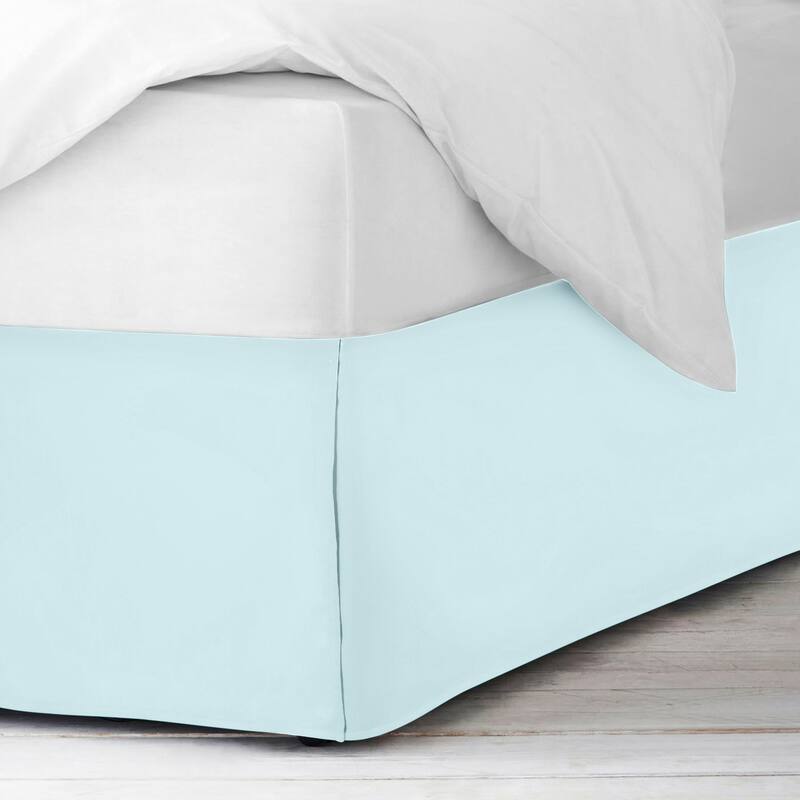 Clara Clark Pleated Bed Skirt-14 inch Tailored Drop - Soft Double Brushed Premium Microfiber Ruffle Bed Skirt - Includes 8 Pins