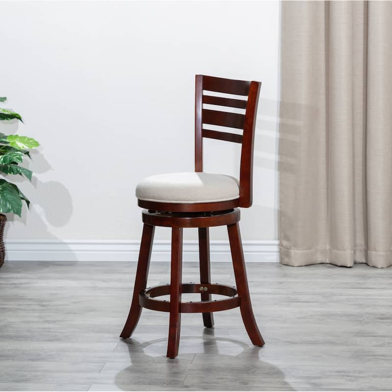 DTY Indoor Living Granby 4-Slat Back Swivel Stool