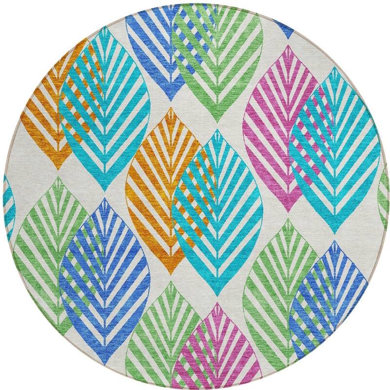 HomeRoots Floral Transitional Rectangle Outdoor Rug