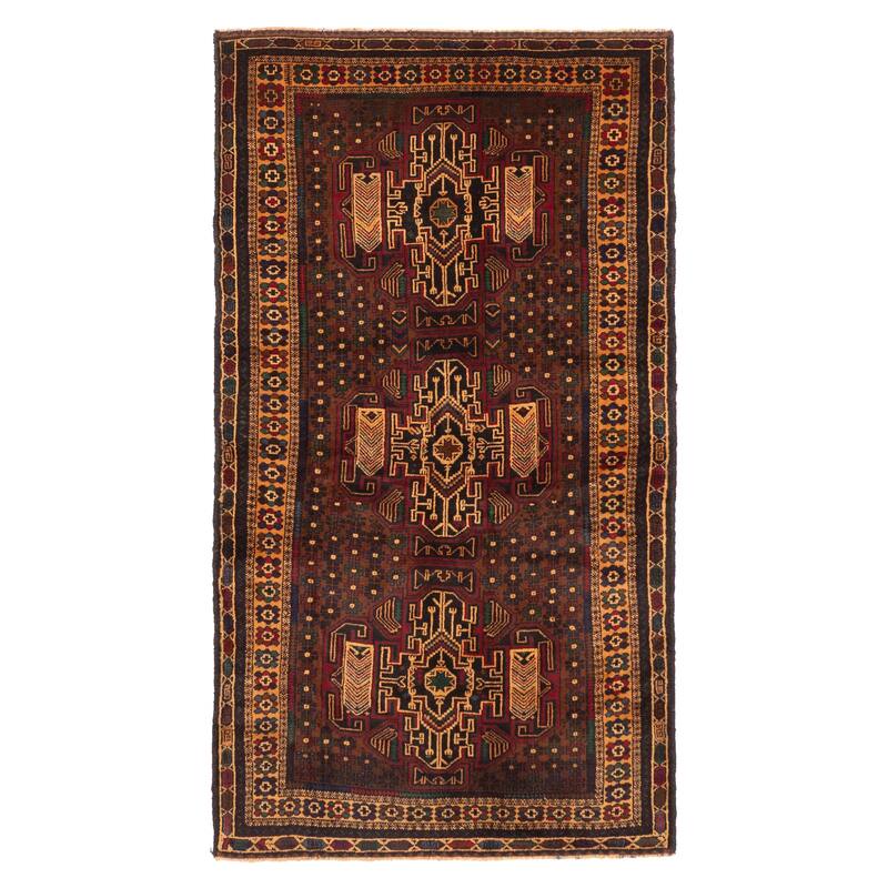 ECARPETGALLERY Hand-knotted Teimani Brown Wool Rug - 3'6 x 6'6
