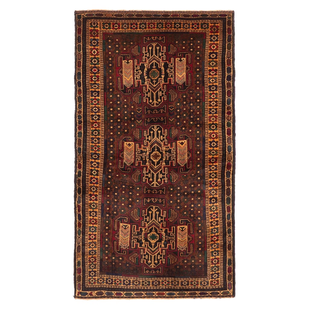ECARPETGALLERY Hand-knotted Teimani Brown Wool Rug - 3'6 x 6'6