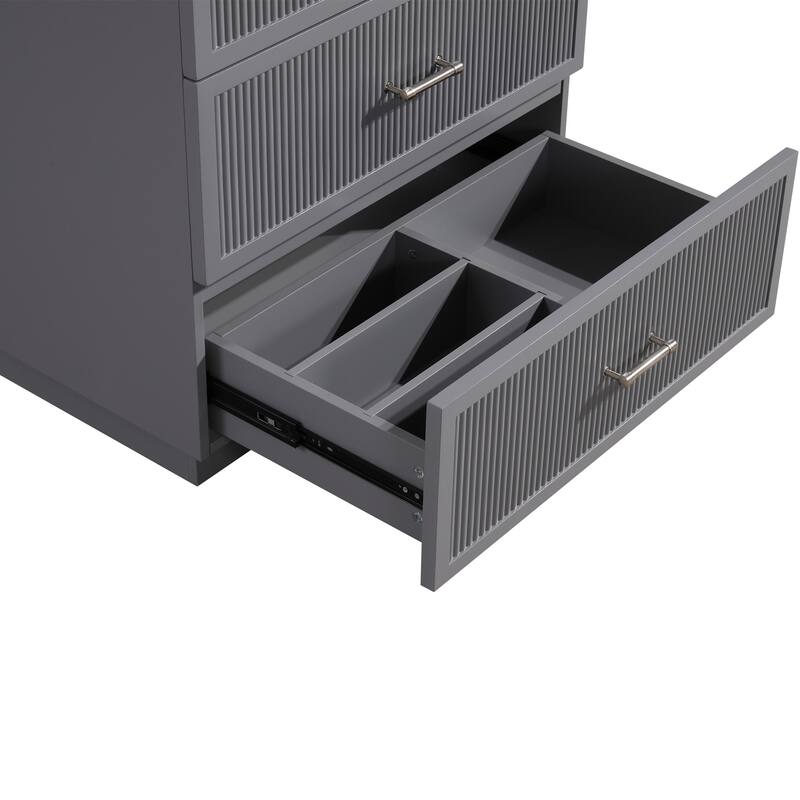 Modern Wall-Mounted Bathroom Sink Vanity, Durable MDF Board with Convenient Storage - 29in L