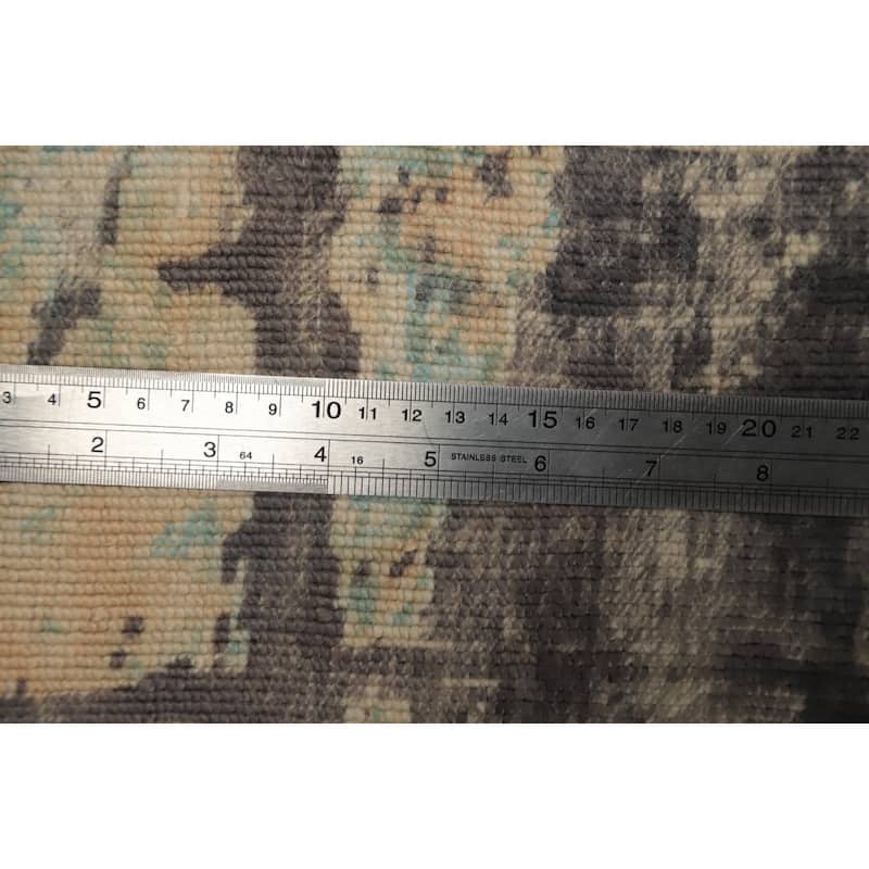 Hand Knotted Oriental Viscose Silk Carpet Modern Pictorial Oranges & Rust Abstract Area Rug - 7' 11'' X 4' 10''