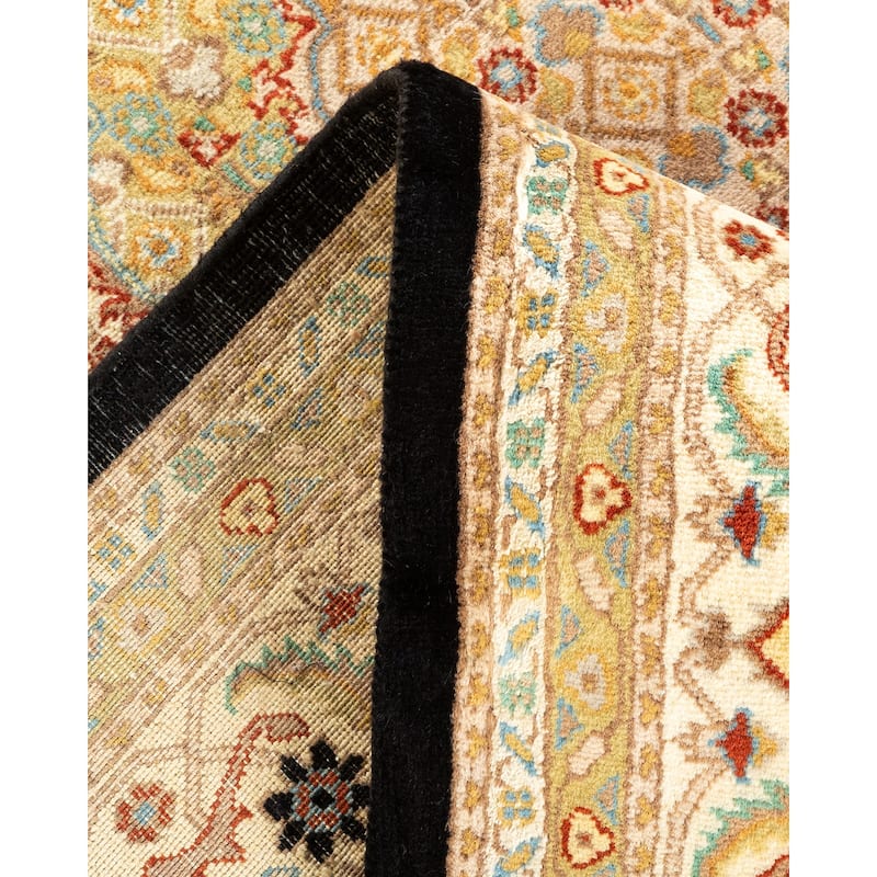 Overton Hand Knotted Wool Traditional Oriental Black Area Rug - 6' x 9'