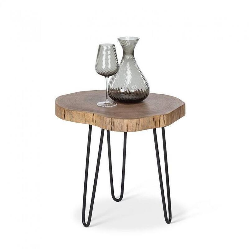 Tree Stump Pin Leg Side Table - Wood