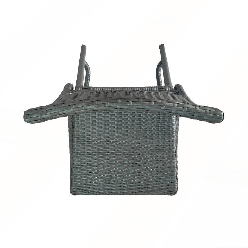 29IN Outdoors PE Rattan Armless Barstools Set of 2
