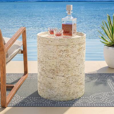 COSIEST Outdoor Patio Lightweight Concrete Side Table