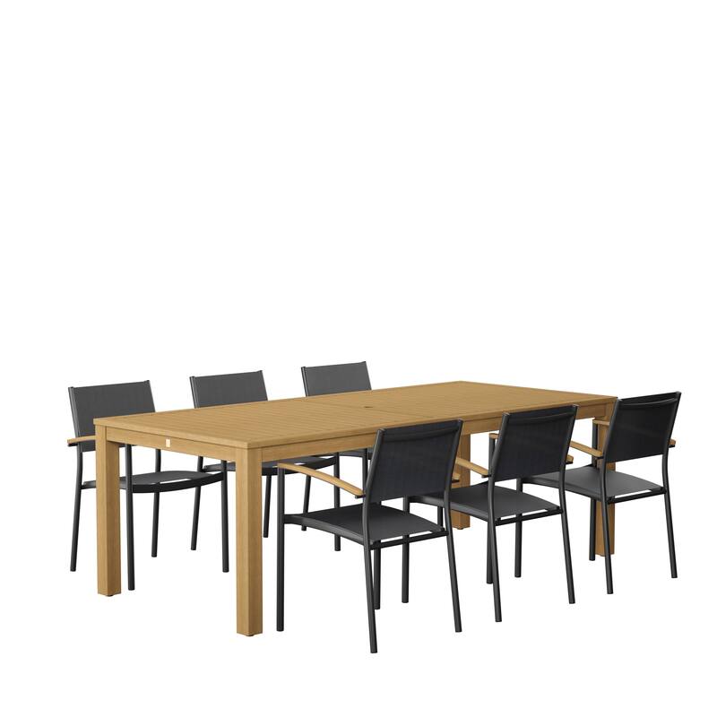 Amazonia Juliette 7-Piece Teak Finish Patio Dining set