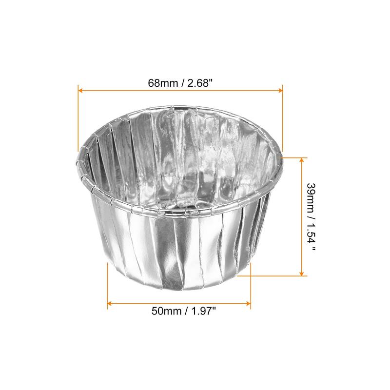 Cupcake Cups, 150pcs Aluminum Foil Standard Cupcake Liners - Silver Tone