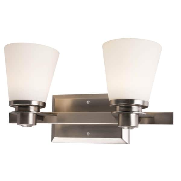 2 Light Vanity Lighting In Brushed Nickel Led Integrated
