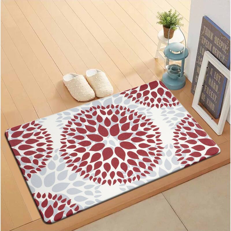World Rug Gallery Modern Floral Circles Anti Fatigue Standing Mat