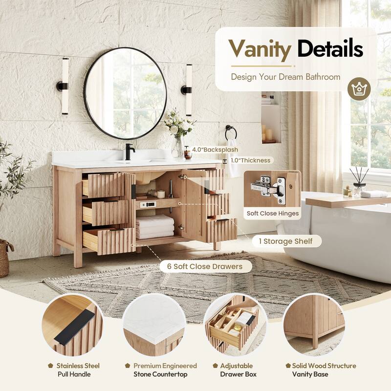 Shenzhen Bath Vanity with Composite Stone Top without Mirror