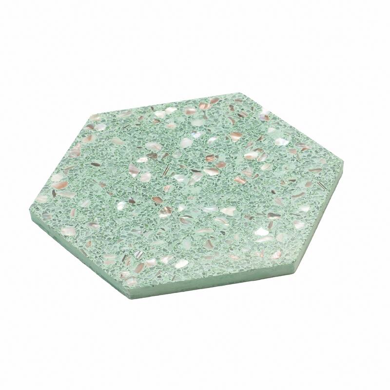 Amalfi 9x8 in. Glossy Shell, Terrazzo Hexagon Wall and Floor Tile (1.8 sq ft/case, 5-Pack)