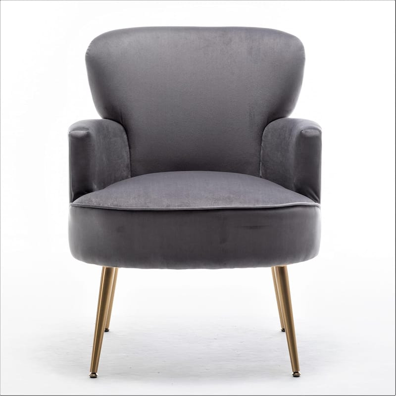 US Pride Furniture Stylish Velvet Armchair with Gold Metal Legs Comfortable Accent Chair