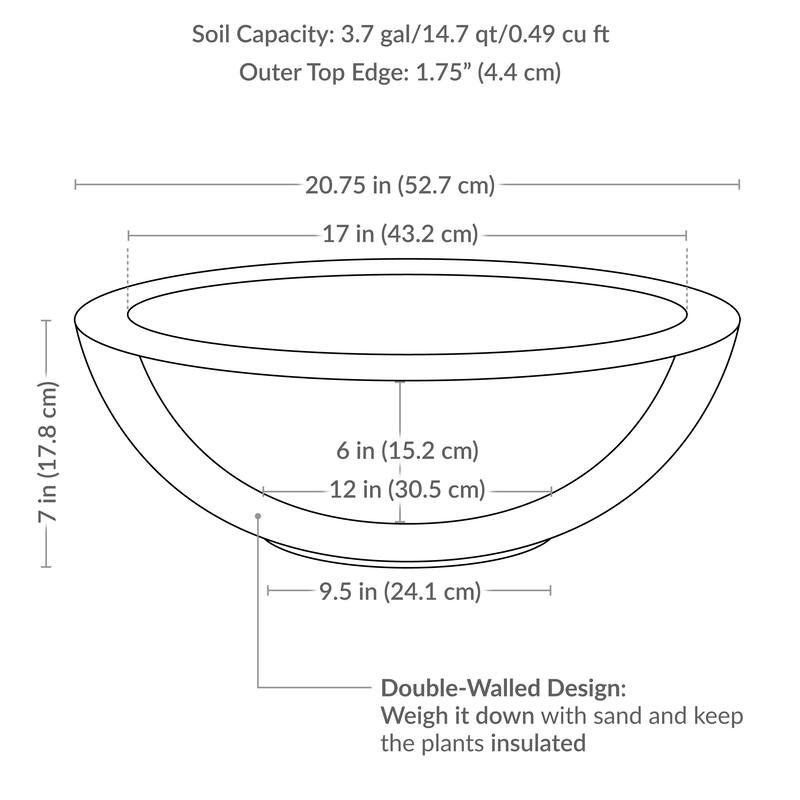 Sunnydaze Percival Outdoor Double-Walled Flower Pot Planter - 20.75"