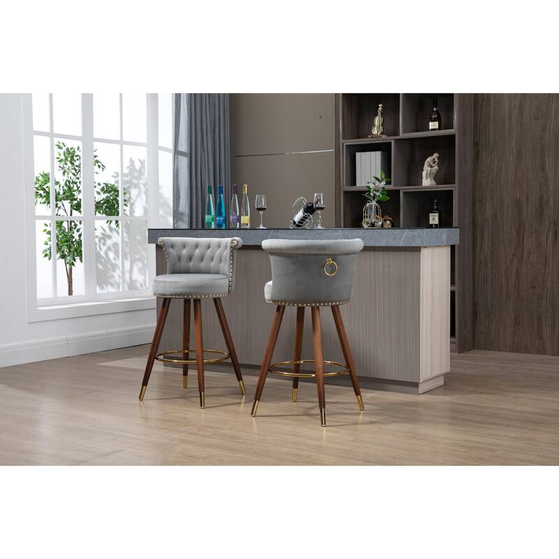 Swivel Bar Stools with Backrest Footrest ，with a fixed height of 360 degrees