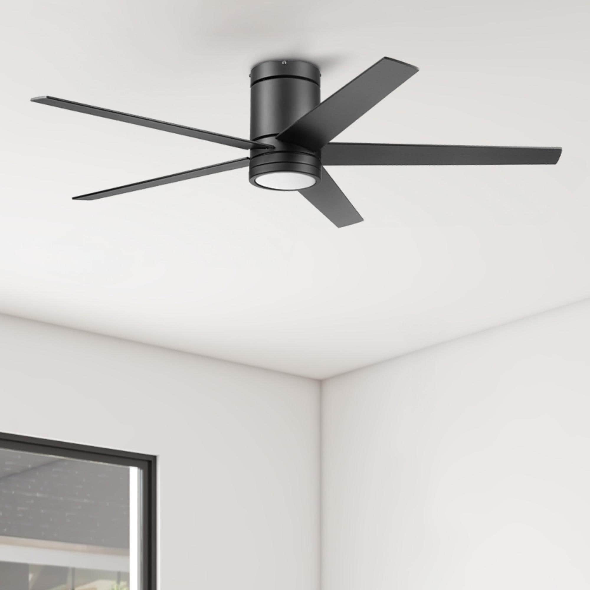 52" Honeywell Graceshire Contemporary Ceiling Fan with Color Changing LED Light, Remote Control, Flush Mount, Dual Finish Blades