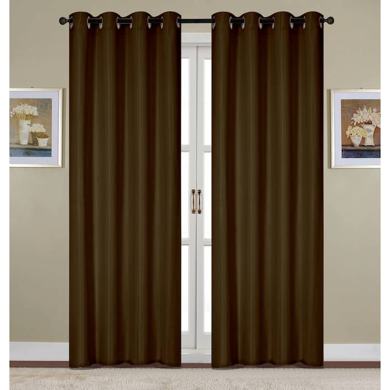 Kennedy Room Darkening Window Curtain Panel 90" - 54 x 90 - Chocolate