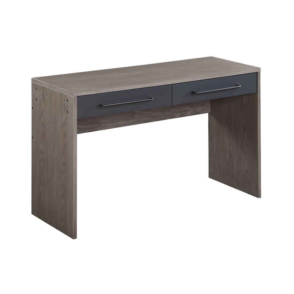 Elmore Grey Oak and Black Writing Desk with 2-Drawer