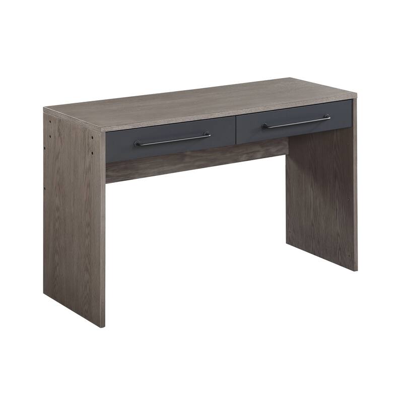 Elmore Grey Oak and Black Writing Desk with 2-Drawer