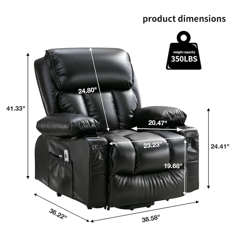 Power Electric massage lift lounge chair for the elderly, with heating and vibration functions,Fleece leather with USB