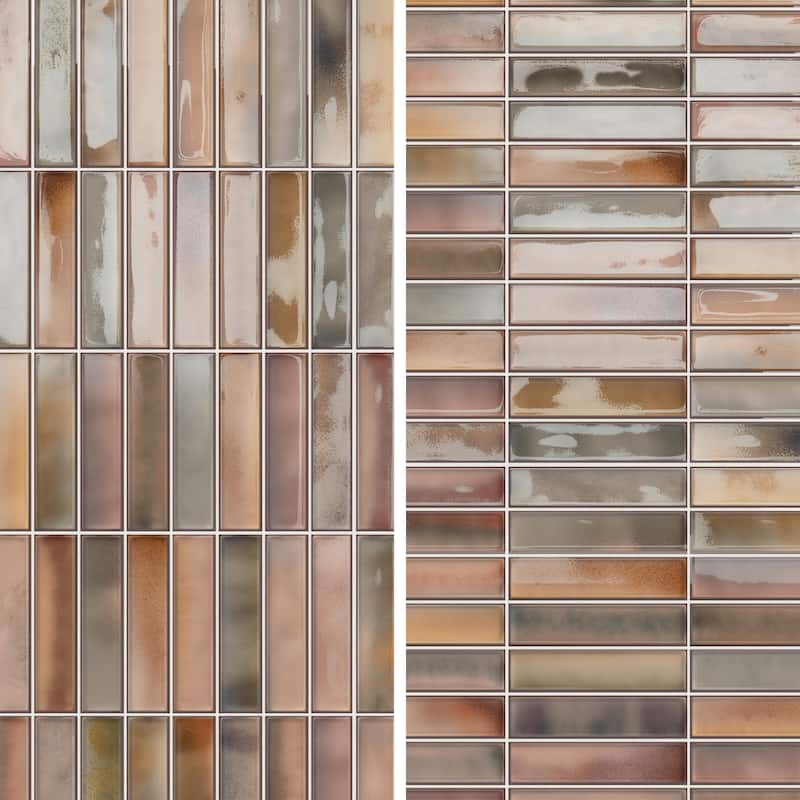 Merola Tile Borealis Garnet 5-7/8" x 11-3/4" Ceramic Wall Tile